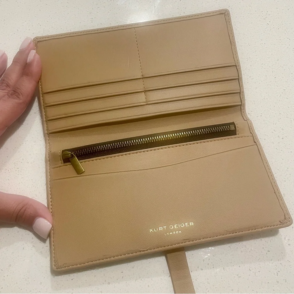 Kurt Geiger Tan Kensington Quilted Wallet - Picture 3 of 5